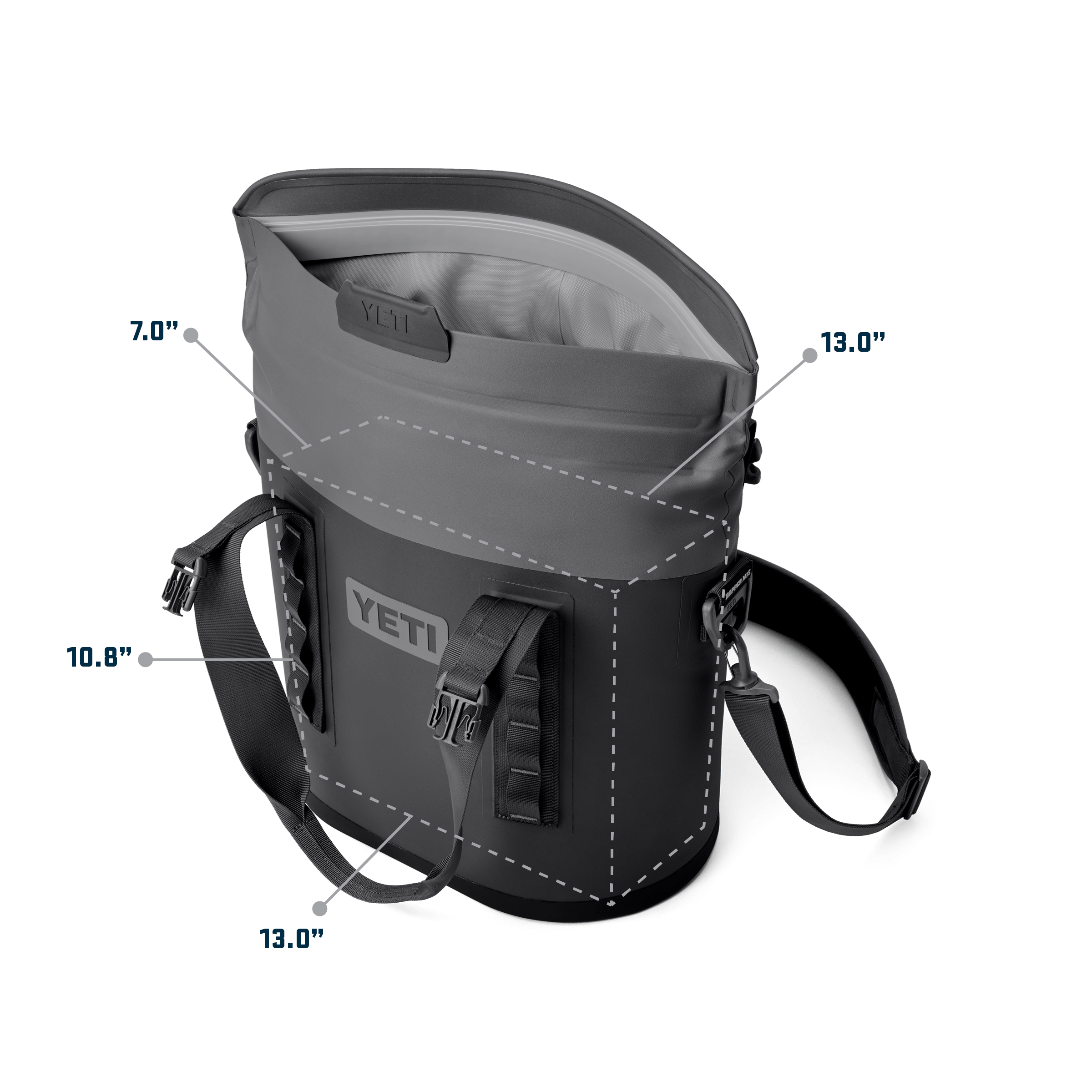 YETI Hopper® M15 Tote Soft Cooler MSeries M15 soft cooler gray interior YETI Cooler Shop