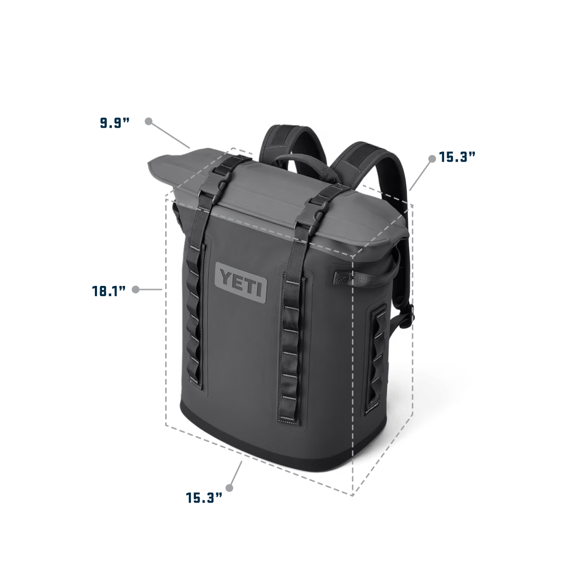 YETI Hopper® M20 Backpack Soft Cooler MSeries M20 soft cooler gray exterior copy yeticoolershop.com