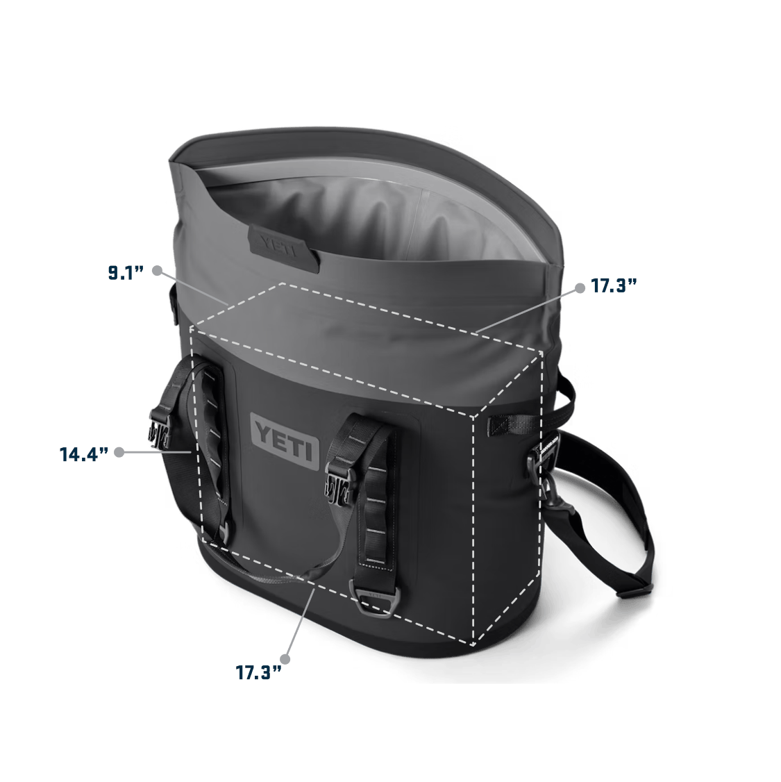 YETI Hopper® M30 Tote Soft Cooler MSeries M30 soft cooler gray interior YETI Cooler Shop