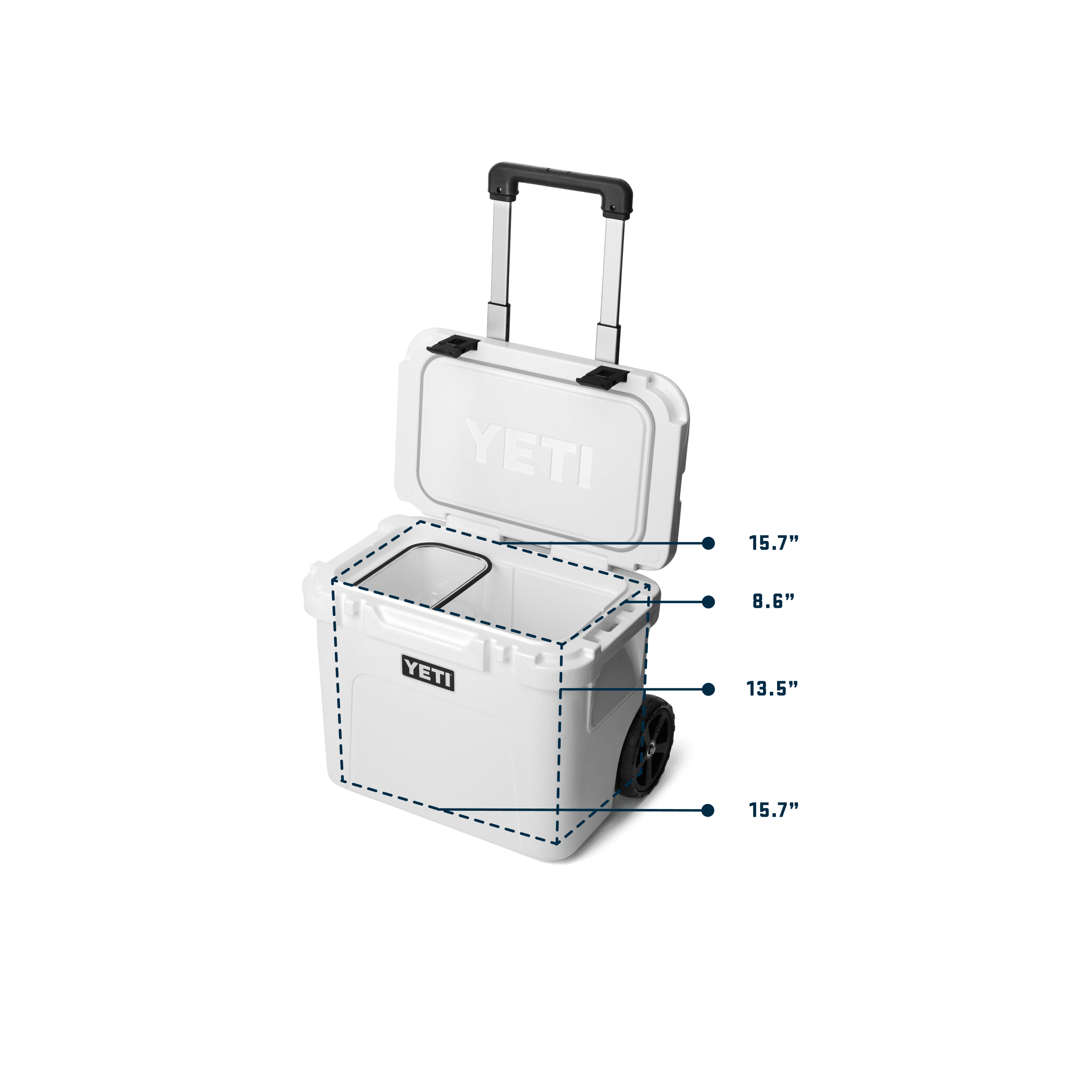 YETI Roadie® 32 Wheeled Cooler Roadie 32 hard cooler white interior 2400x2400 yeticoolershop.com