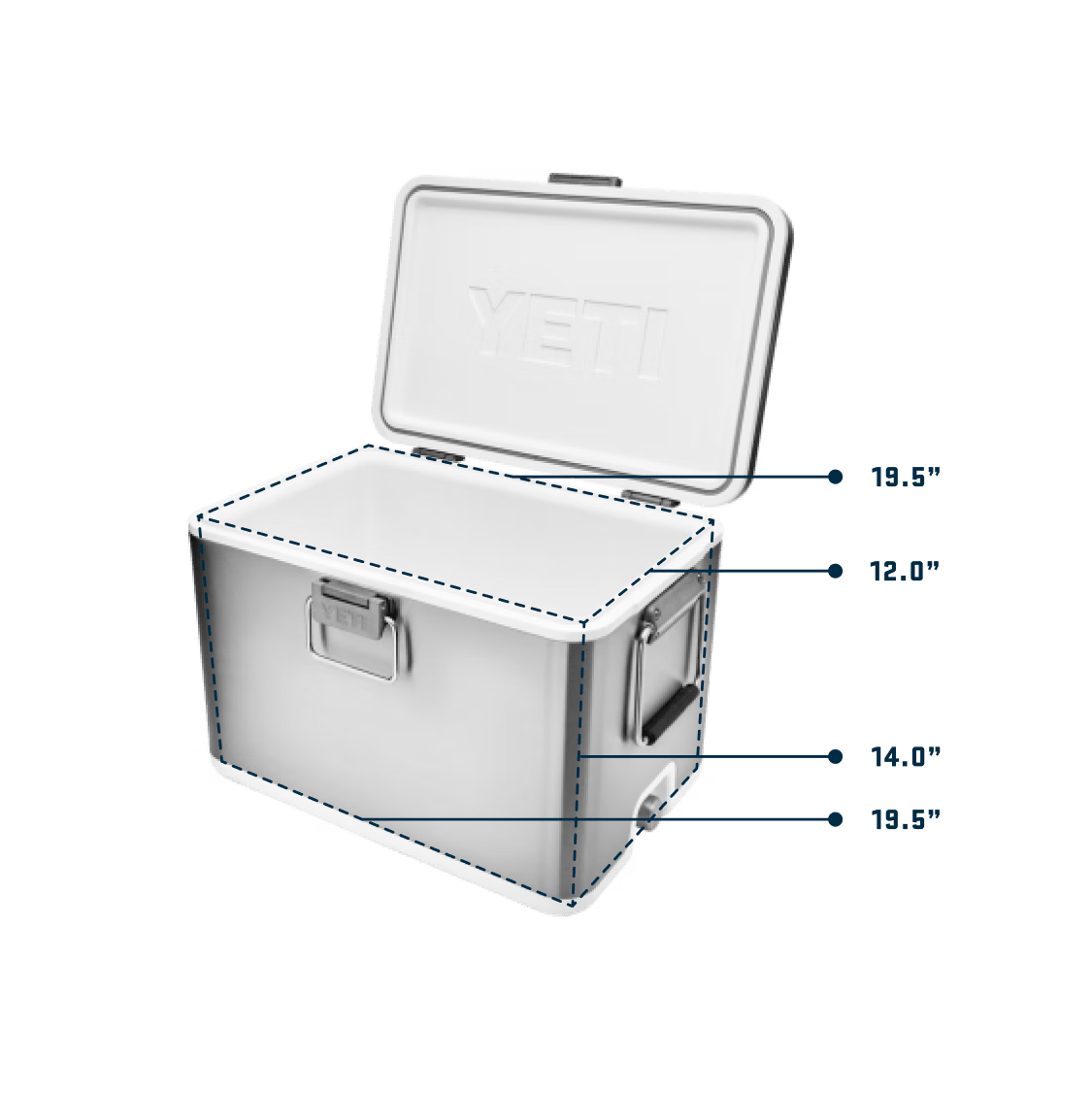 Yeti V Series® Stainless Steel Cooler VSeries 55 hard cooler white interior mobile yeticoolershop.com