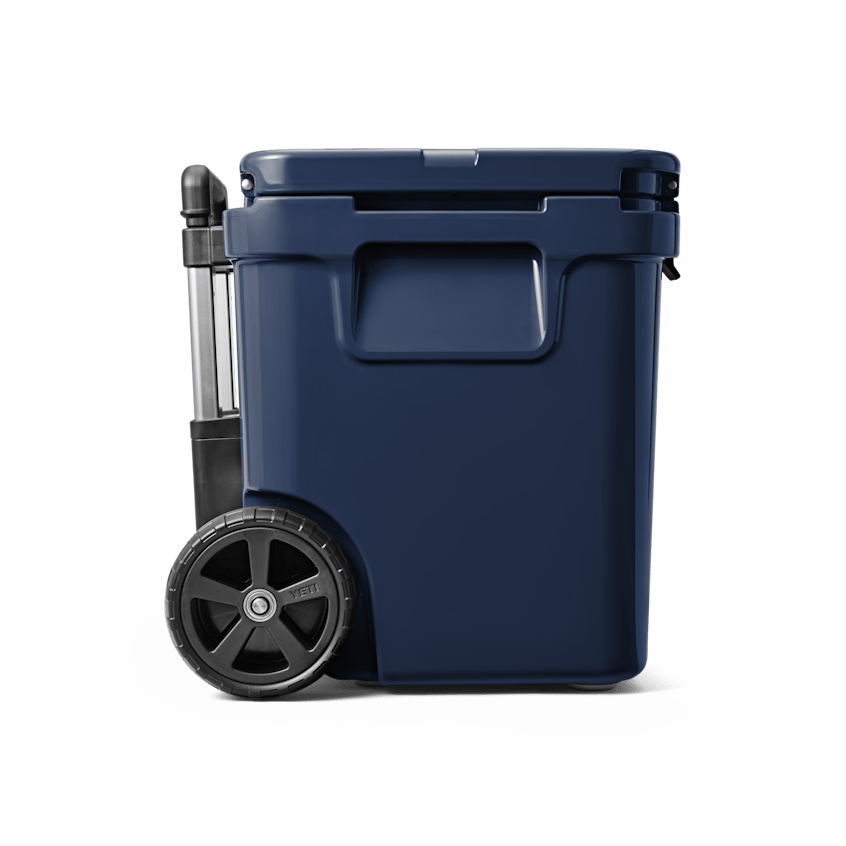 YETI Roadie® 48 Wheeled Cooler W 220022 site studio Hard Coolers Roadie 48 Navy Side 7720 Primary B 2400x2400 yeticoolershop.com