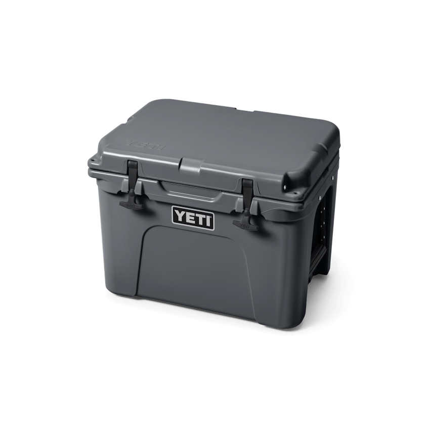 YETI Tundra® 35 Hard Cooler W 220078 1H23 Color Launch site studio Hard Coolers Tundra 35 Charcoal 3qtr Lid Down 3434 Primary B 2400x2400 yeticoolershop.com