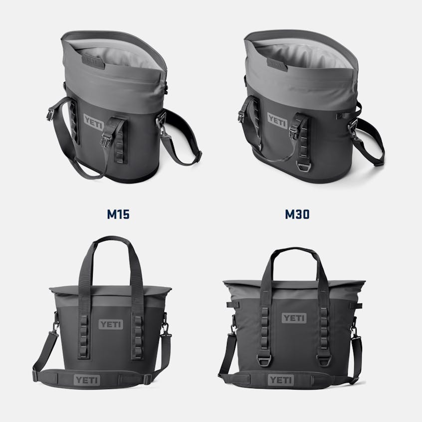 YETI Hopper® M30 Tote Soft Cooler W 230030 Soft Coolers Phase 03 PDP Info M15 M30 Comparison 2400x2400 YETI Cooler Shop