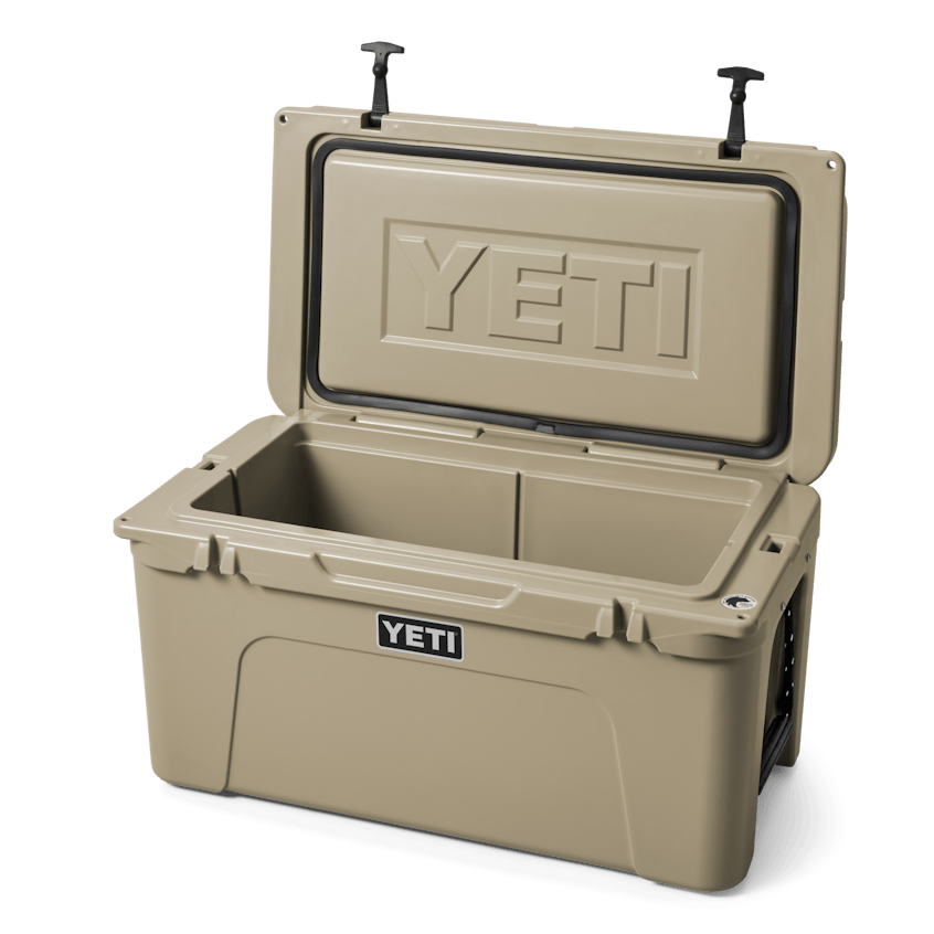 YETI Tundra® 65 Hard Cooler W Tundra 65 Tan 3qtr Lid Up 3416 B yeticoolershop.com