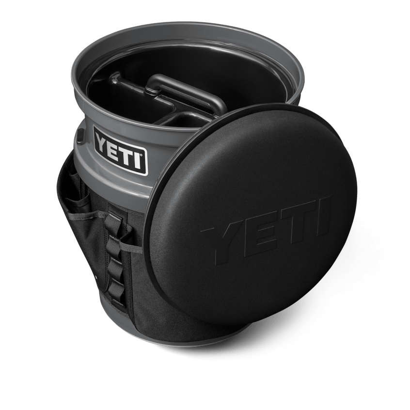 The Fully-Loaded Bucket With Black Swivel Seat W site studio hard goods Loadout Bucket Swivel Seat Black on Charcoal 3qter Loaded 10534 Primary B 2400x2400 YETI Cooler Shop