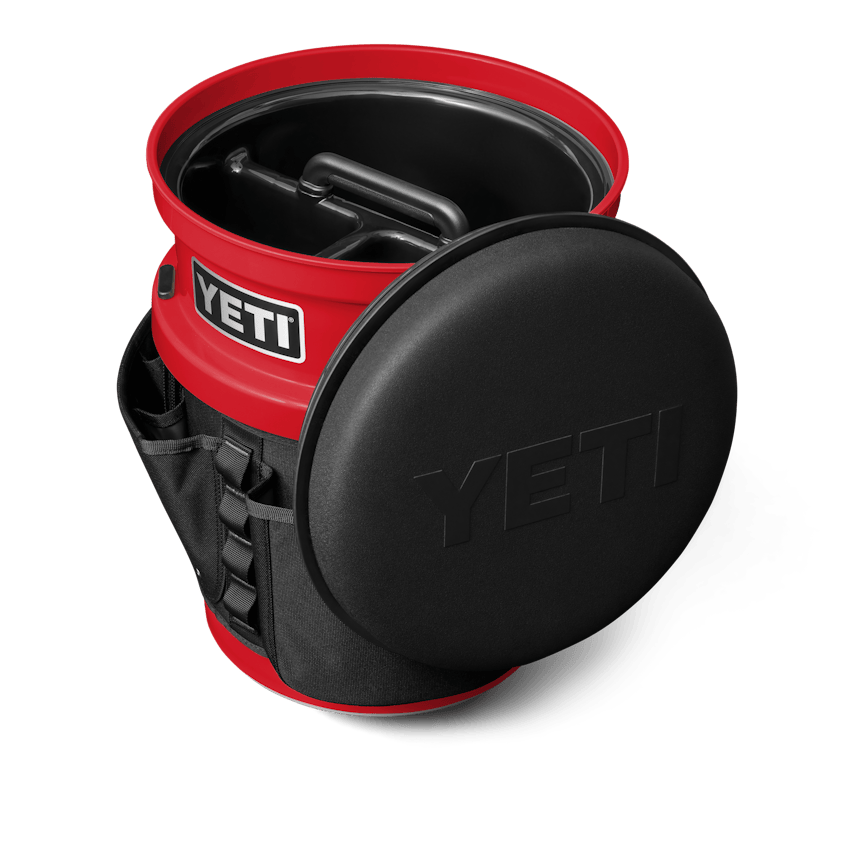 The Fully-Loaded Bucket With Black Swivel Seat W site studio hard goods Loadout Bucket Swivel Seat Black on Rescue Red 3qter Loaded 10534 Primary B 2400x2400 YETI Cooler Shop