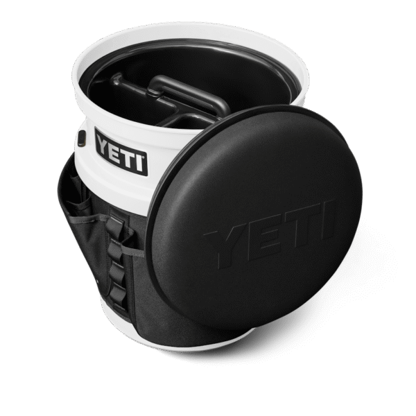 The Fully-Loaded Bucket  With Black Swivel Seat W site studio hard goods Loadout Bucket Swivel Seat Black on White 3qter Loaded 10534 Primary B 2400x2400 YETI Cooler Shop
