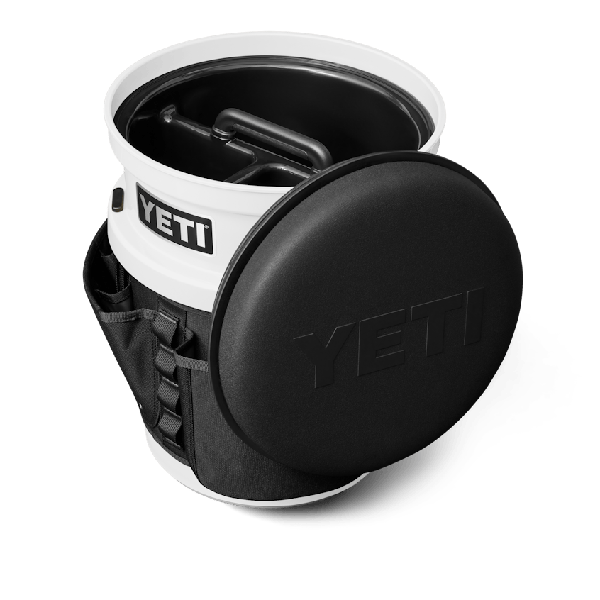 The Fully-Loaded Bucket With Black Swivel Seat W site studio hard goods Loadout Bucket Swivel Seat Black on White 3qter Loaded 10534 Primary B 2400x2400 YETI Cooler Shop