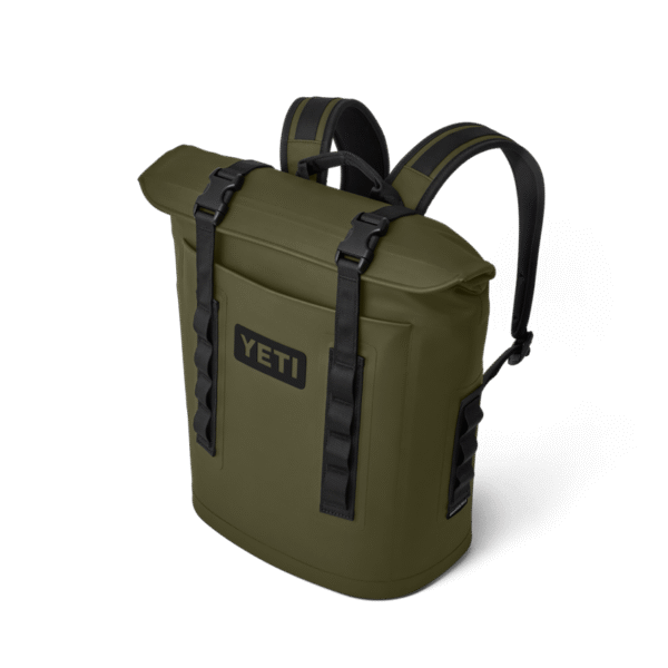 YETI Hopper® M12 Backpack Soft Cooler W site studio soft coolers Hopper M 12 Olive 3QTR 7614 V2 Primary B 2400x2400 yeticoolershop.com