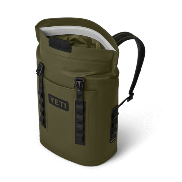 YETI Hopper® M12 Backpack Soft Cooler W site studio soft coolers Hopper M 12 Olive 3QTR Open 7617 V2 Primary B 2400x2400 yeticoolershop.com