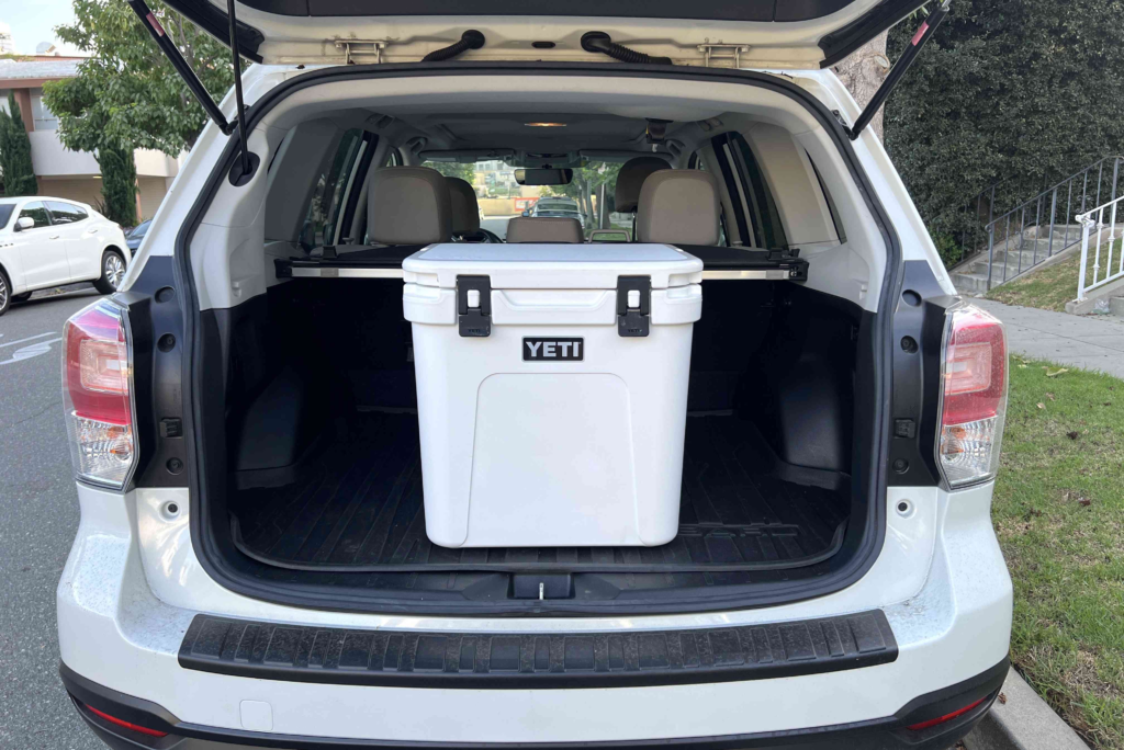 Top view of a YETI Roadie cooler showing the yeti roadie dimensions and internal storage capacity