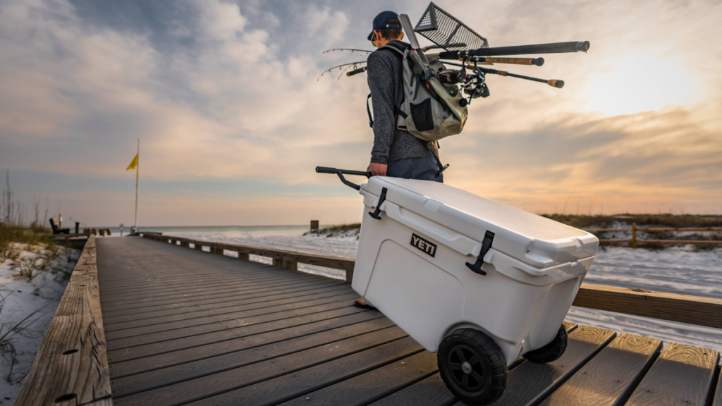 a boater using a durable cooler after searching where can you buy yeti coolers online