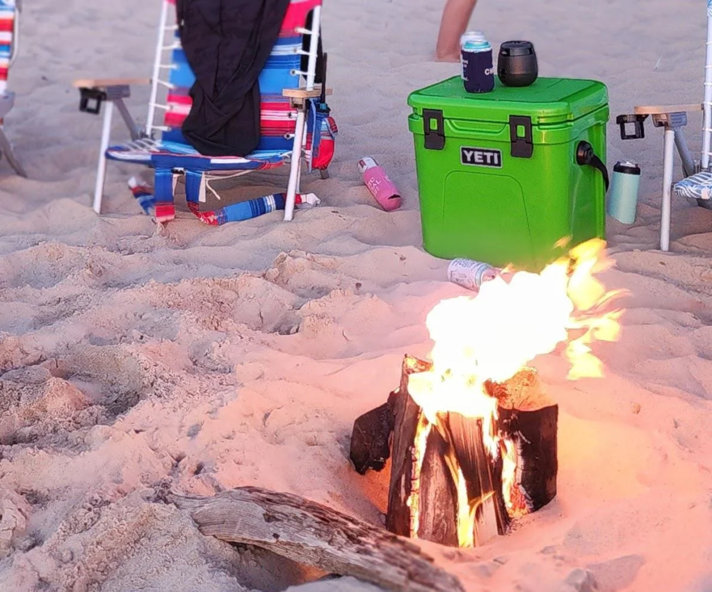 The yeti coolers roadie used as a sturdy seat and small portable cooler